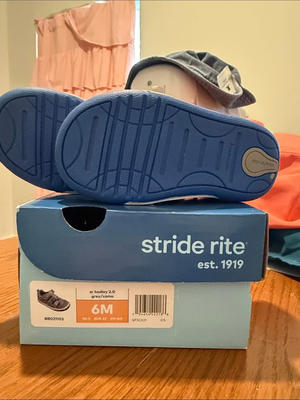 Stride Rite Gray and Blue Boys' Closed-Toe Sandals